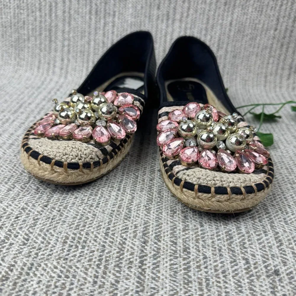 RIVER ISLAND EMBELLISHED ESPADRILLES FLAT SHOES 3/36